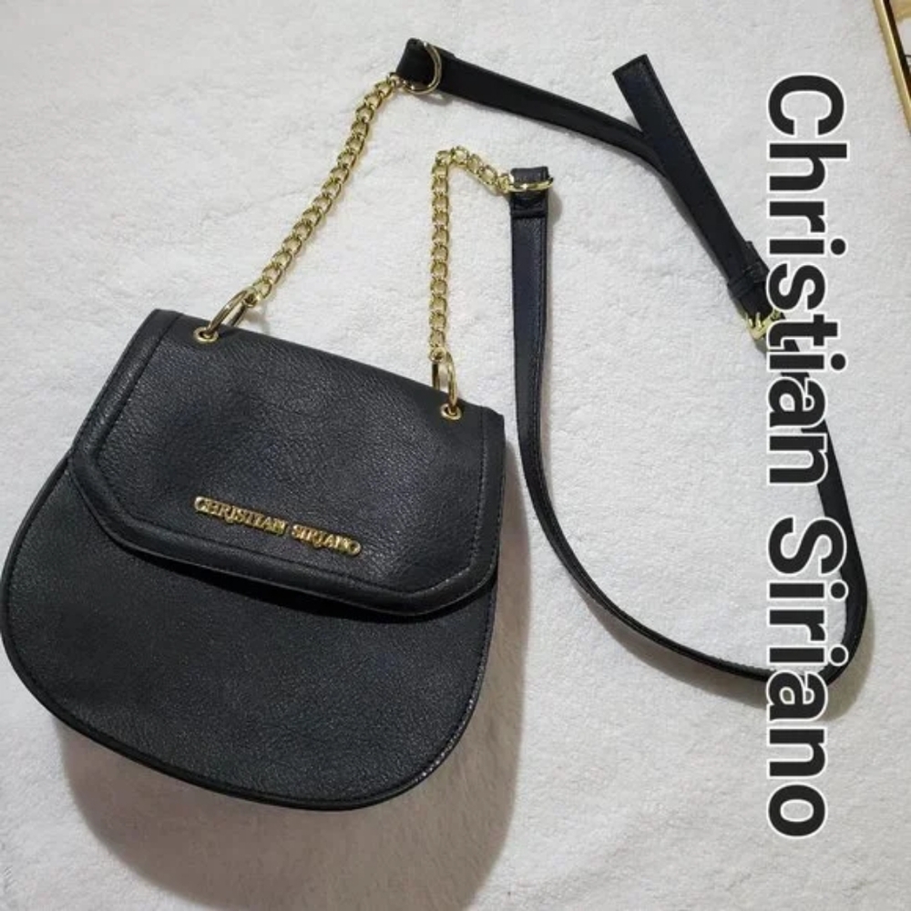 Christian Siriano Black & Gold Crossbody Bag